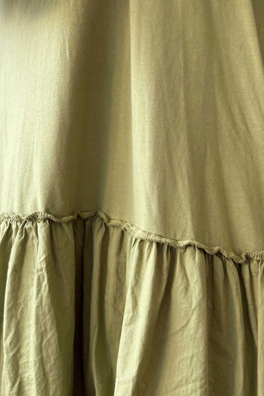 Paloma Bubble Hem Layering Dress Olive